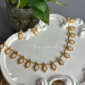 Gold-finish necklace set