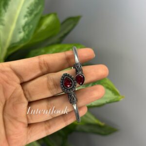GP Polish Silver tone Bracelet - Red