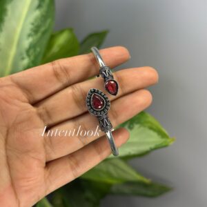 GP Polish Silver tone Bracelet - Ruby Red